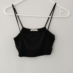 BLACK RIBBED BRALETTE SIZE SMALL